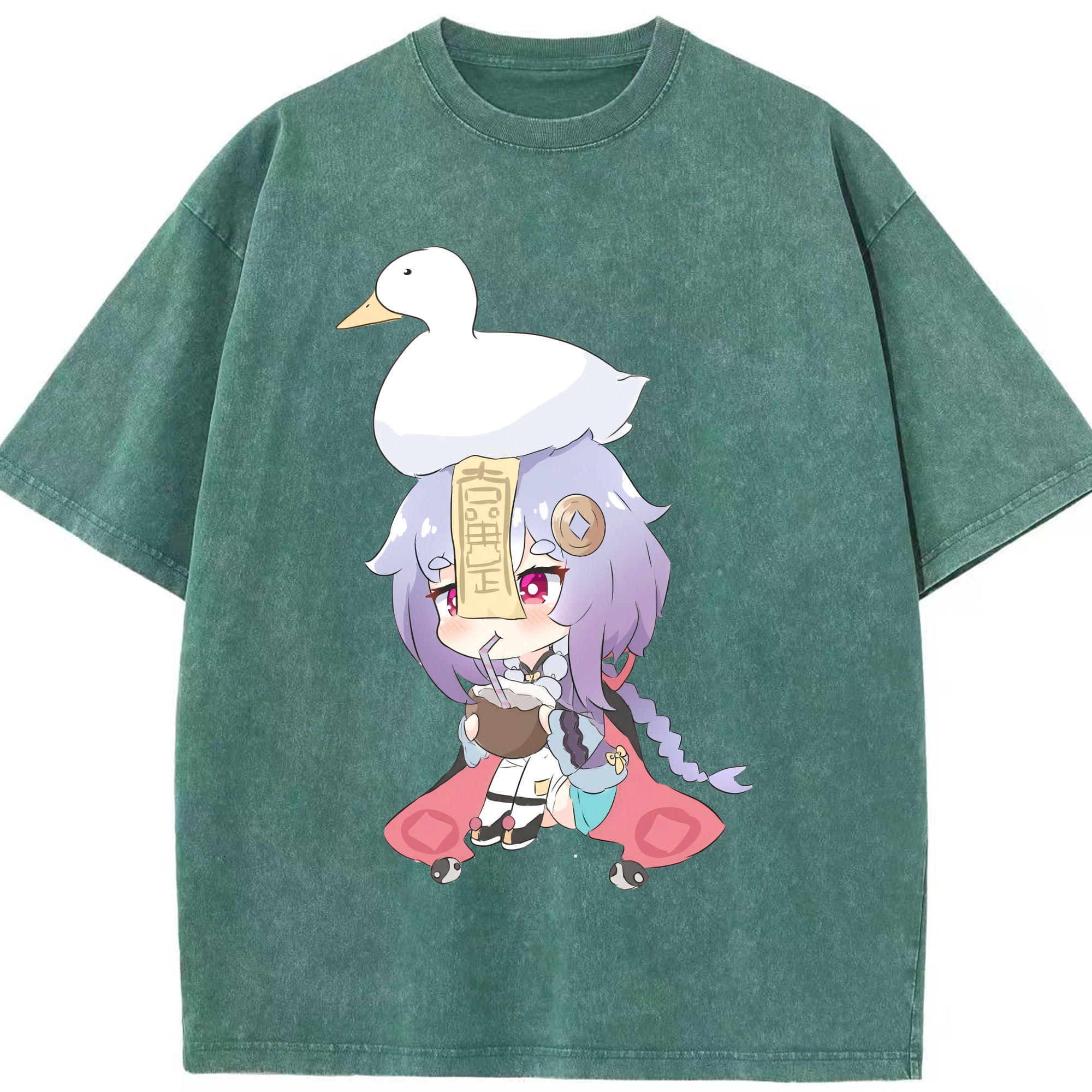 げんし神 七七 なな  genshin Nana 綿100% ヴィンテージ風 半袖Tシャツ（フロントプリント）